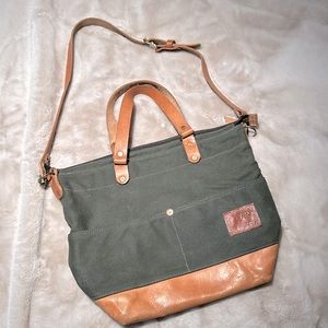 JEAN SHOP Waxed Canvas and Leather Bag